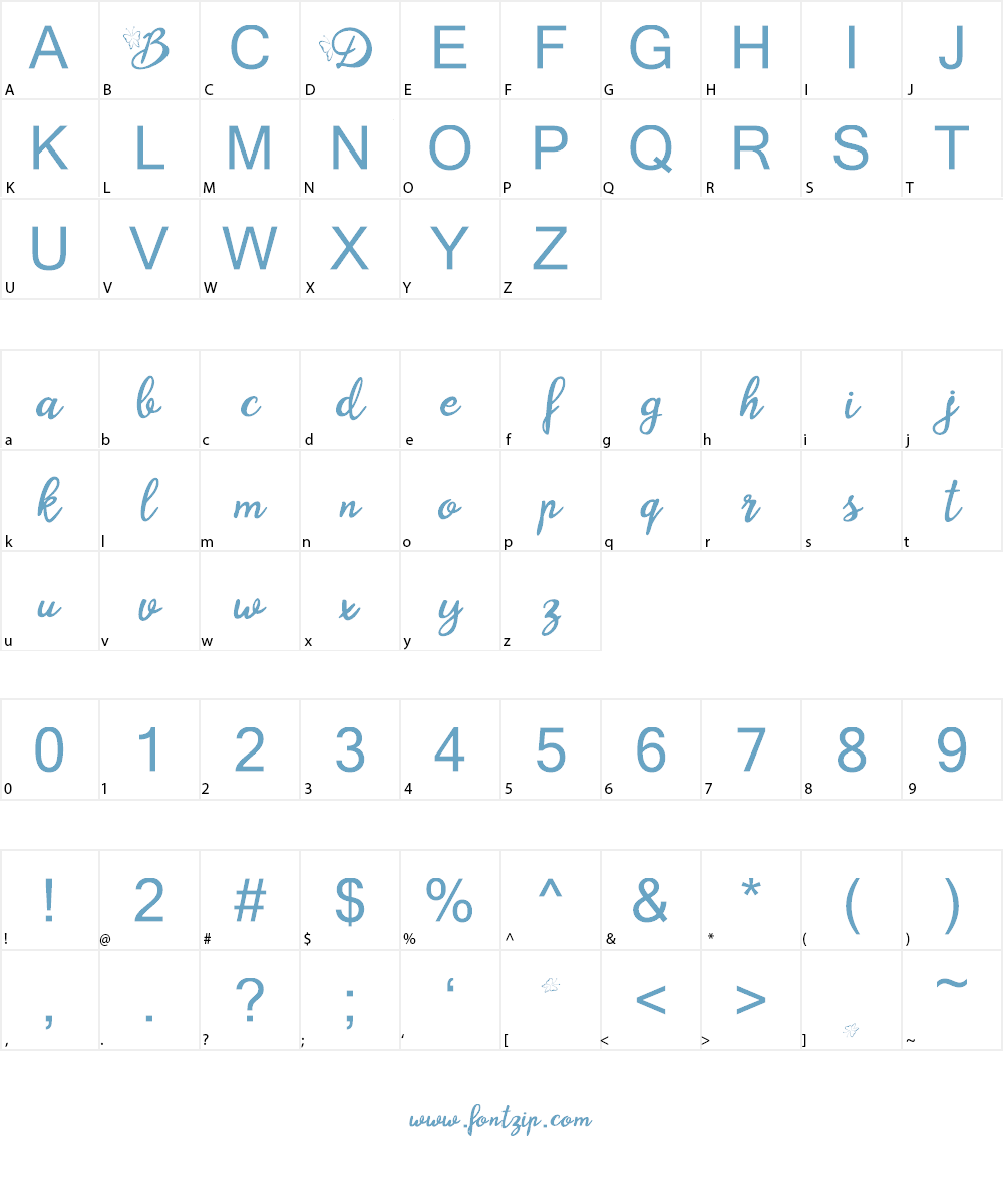 Blysher Font Character